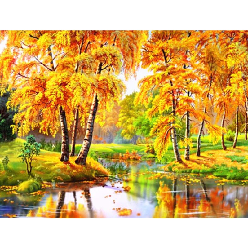 Kit Diamond Painting 5D Fai Da Te – 30x40 Cm – Paesaggio Foresta Montagna Con Ponte – Tela Completa Per Adulti E Bambini