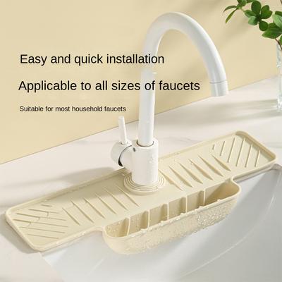 Silikon Küchenarmatur Matte Spritzschutz Langlebig Spülbecken Spritzschutz Pad mit Schwammhalter Spülbecken Schwammhalter Badezimmer