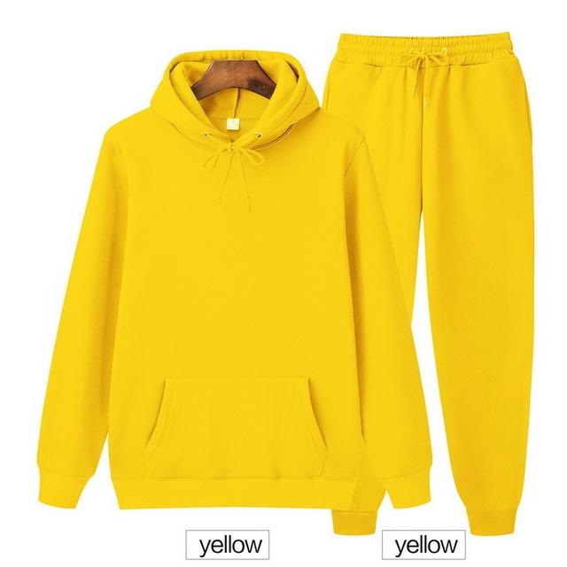 Einfarbiger Hoodie Zweiteiliges Set Kapuzenpullover Damen Hoodie Herbst Herren Hoodie + Hosen Sets