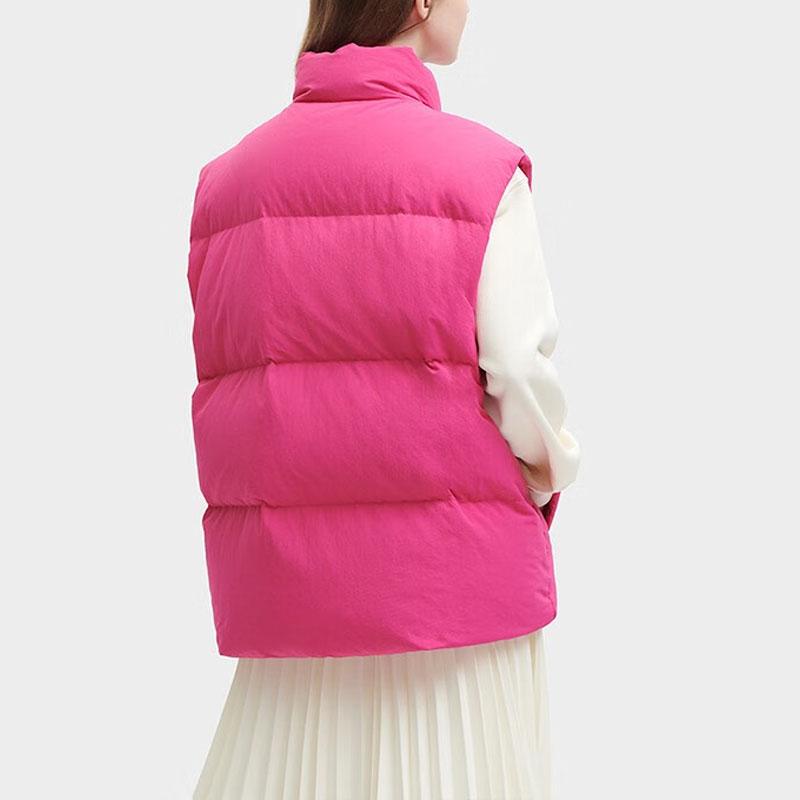 New FILA Down Vest Unisex True Rose Red F51U349903FWI