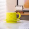 Minimalist Ceramic Coffee Cup & Saucer Set - Light Luxury for Home or Office