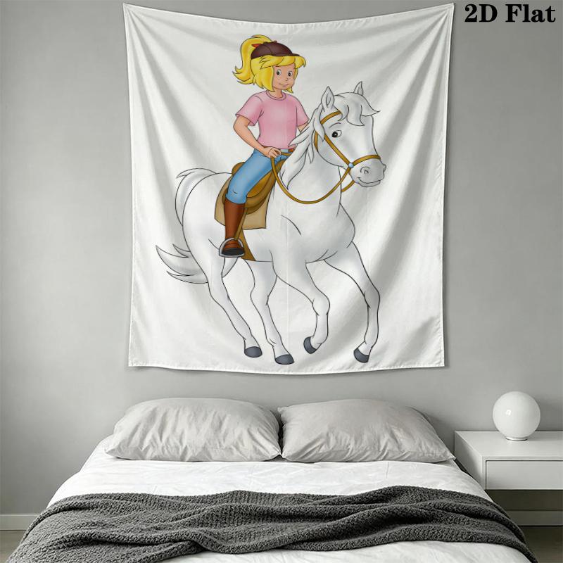 Bibi Blocksberg Wall Tapestry Aesthetic Wall Hanging Printed Fabric Blanket Decorative Tapestries for Bedroom Living Room Home Decor