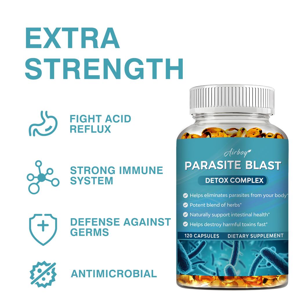 Airboy Parasite Blast Detox Complex - A Powerful Herbal Blend - Helps To Quickly Eliminate Harmful Toxins and Parasites from the Body.