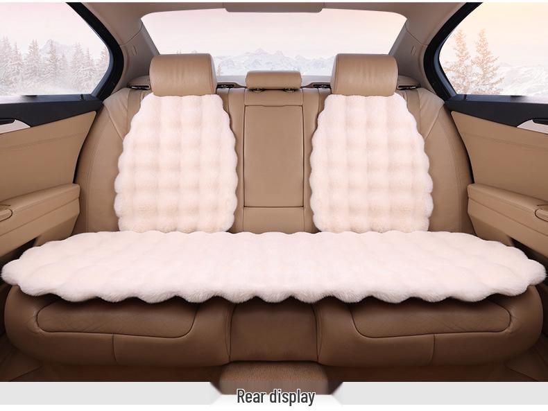 Plush Faux Rabbit Fur Car Seat Cushion: Luxurious Lumbar Support for Autumn and Winter Comfort