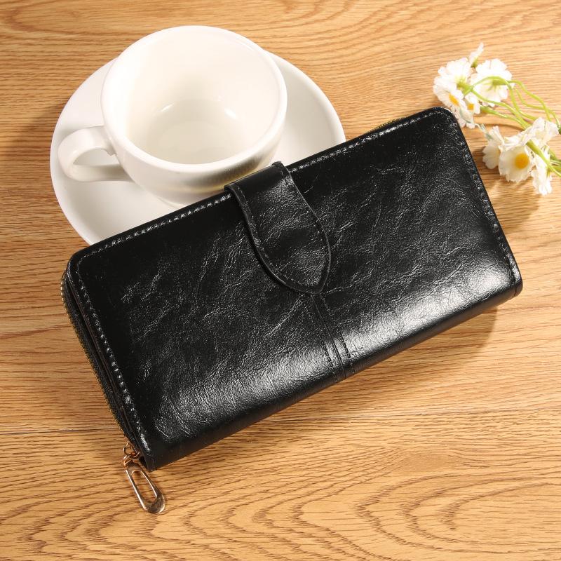 

Ladies Wallet Vintage Long Leather Wallet Multi-Card Organizer Versatile Pu Leather Women S Wallet For Travel Shopping Casual чёрный