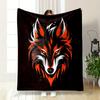 "Fierce Orange Wolf Design" Print Blanket Soft and Cozy Perfect for the Living Room Bed Sofa or a Nap,gift