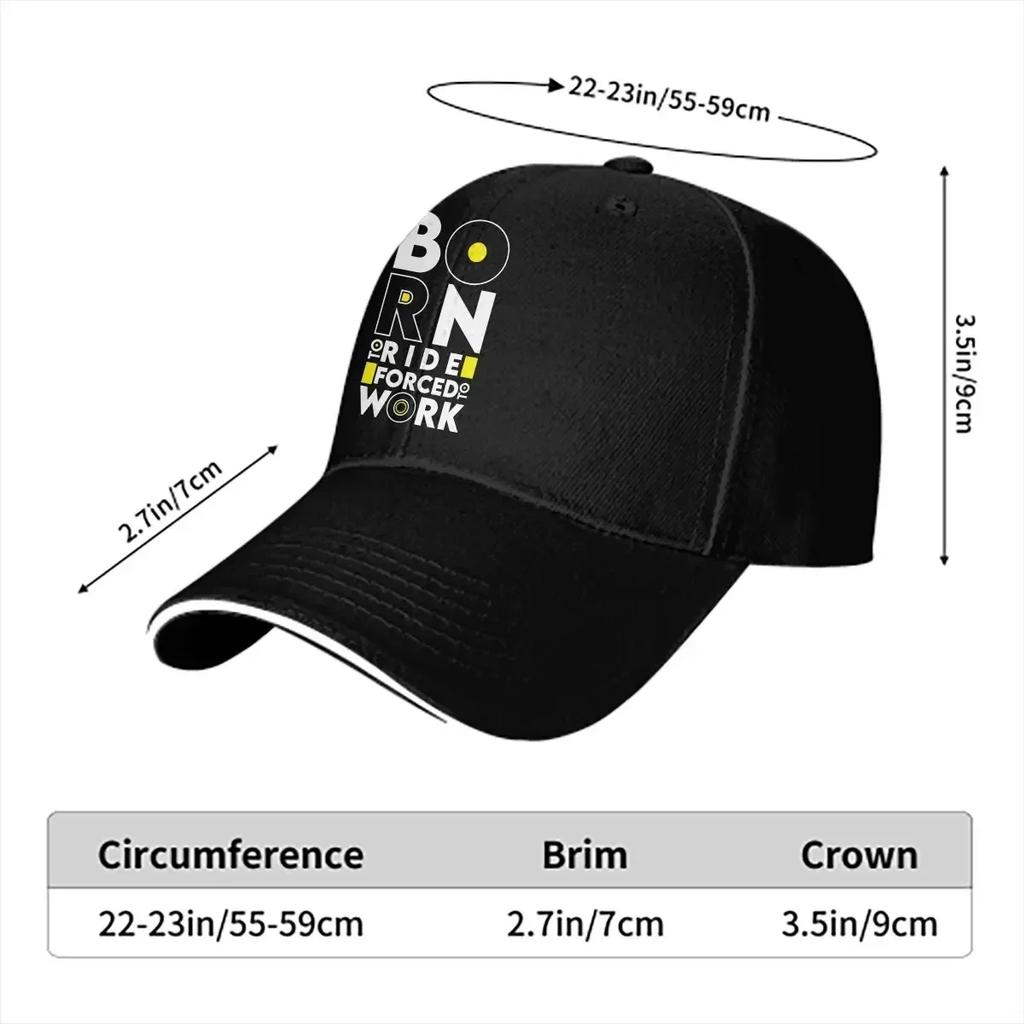 Born To Ride Forced To Work Baseball Caps Peaked Cap Motorcycle Sun Shade Hats for Unisex Women