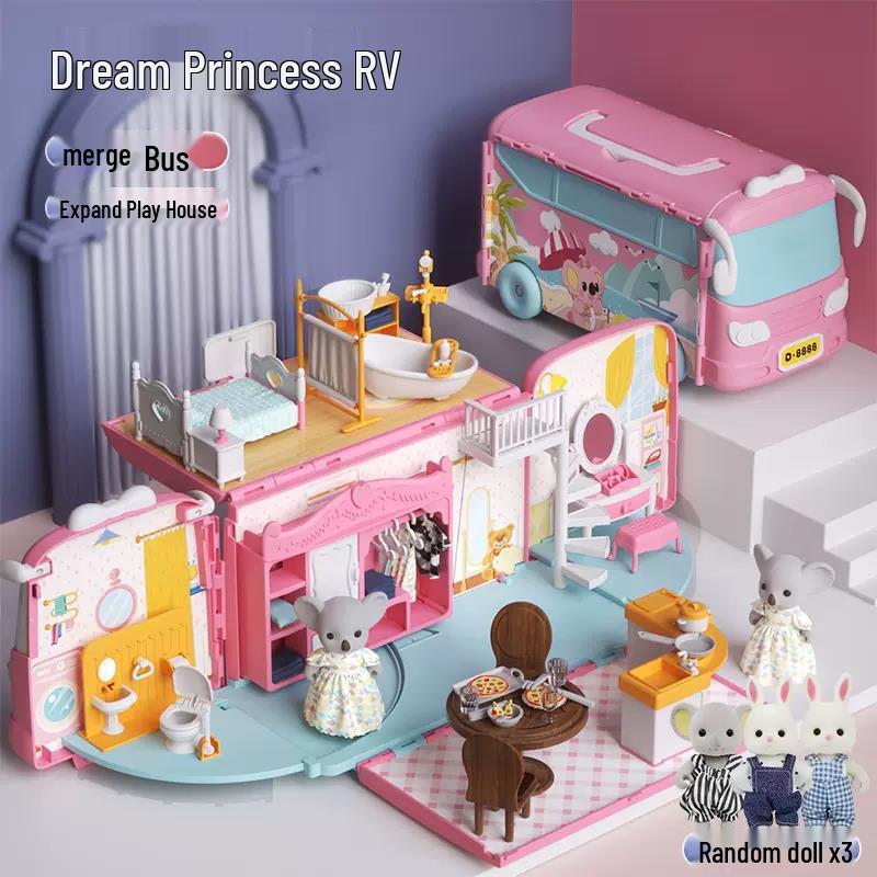 Girls' Role-Playing Koala Diary RV Camper Dollhouse