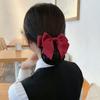 Sweet Hair Clip Nurse Bowknot Hotel For Girls Hairgrips Cover Net Ponytail Clip Women Spring Clip Korean Bun Snood