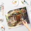 RUOPOTY DIY Malen nach Zahlen für Erwachsene, Rahmen, Blumen-Cottage-Bild, handgemalt auf Leinwand, Acrylfarbe zum Zeitvertreib