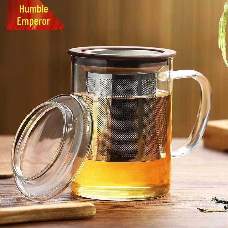 Qianxing 400ml Heat-Resistant Glass Tea Cup Set with Stainless Steel Infuser