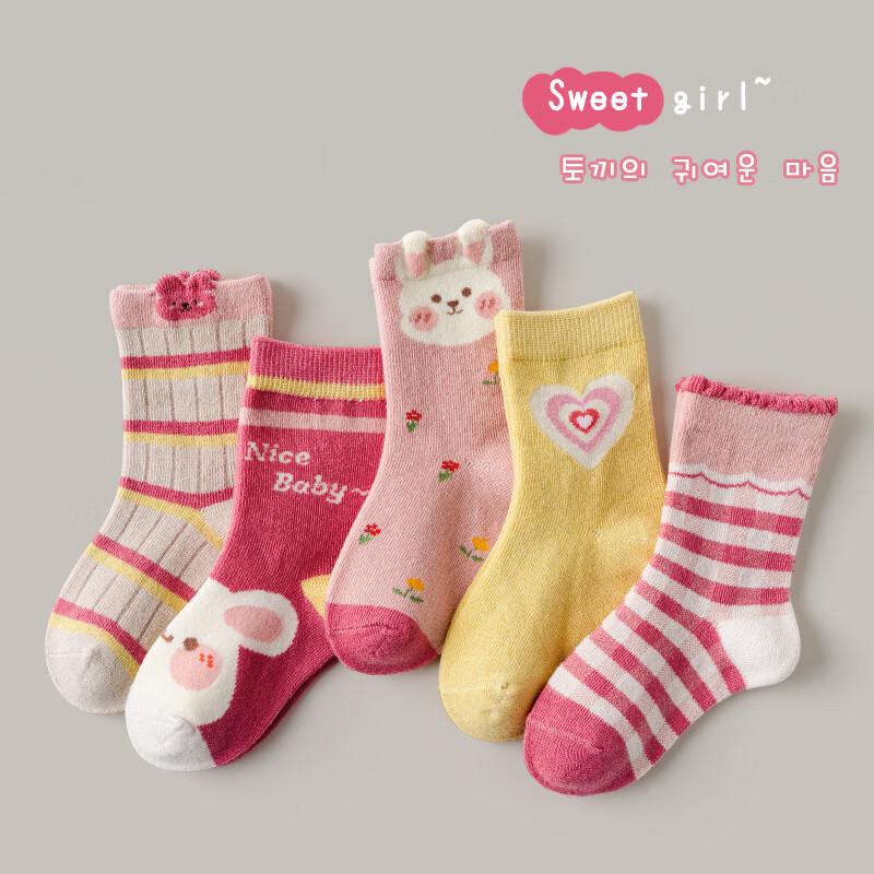 Chaussettes en coton mi-mollet dessin animé pour enfants Minliu