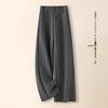 Women's Gray Cashmere Scimitar Wide-Leg Trousers – Fleece-Lined Wool for Autumn/Winter 2025
