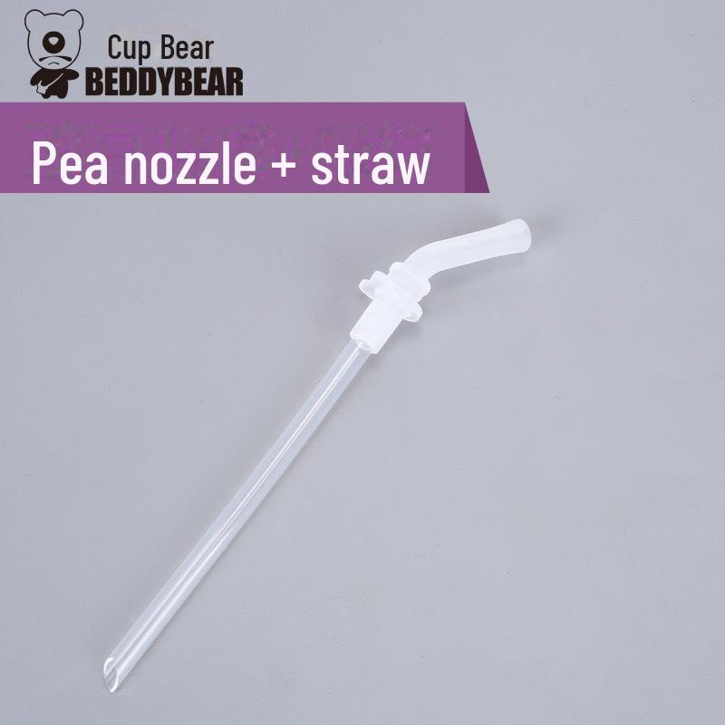 Original Bear Silicone Straw Cup Set: Includes Suction Cup, Mouthpiece, Hose, and Coaster for Kids' Learning and Drinking.