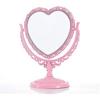 Makeup Mirror 2 Side Comestic Rotat Stand Table Plastic Dresser Heart Shape Mirrors Cosmetic Tool-Beige