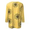 Women's Fashion Casual V Neck 3/4 Sleeve Loose Printed T-Shirt Ladies Top
