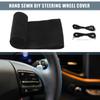 1 Set Car Hand Sewn DIY Steering Wheel Cover 32-35cm Stitch Suede Black Stitches