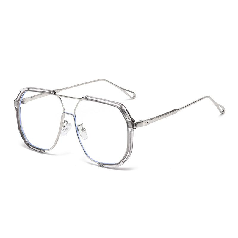 Fashion Double Beam Large Frame Polygonal Sunglasses Fashion Concave Style Sunglasses 31758