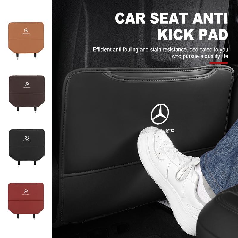 Leather Car Anti Kick Pad Seat Back Protector Mat Accessories For Mercedes Benz W211 W124 W176 W177 C180 C200 C260 C300 GLC CLE