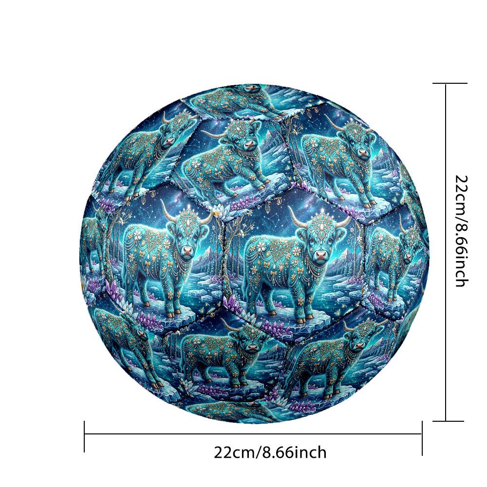 1pc Fantasy Bull Winter Theme Soccer Ball Football, Size 5, Lightweight PVC, Outdoor Training Soccer Ball,Sports Gift T61475