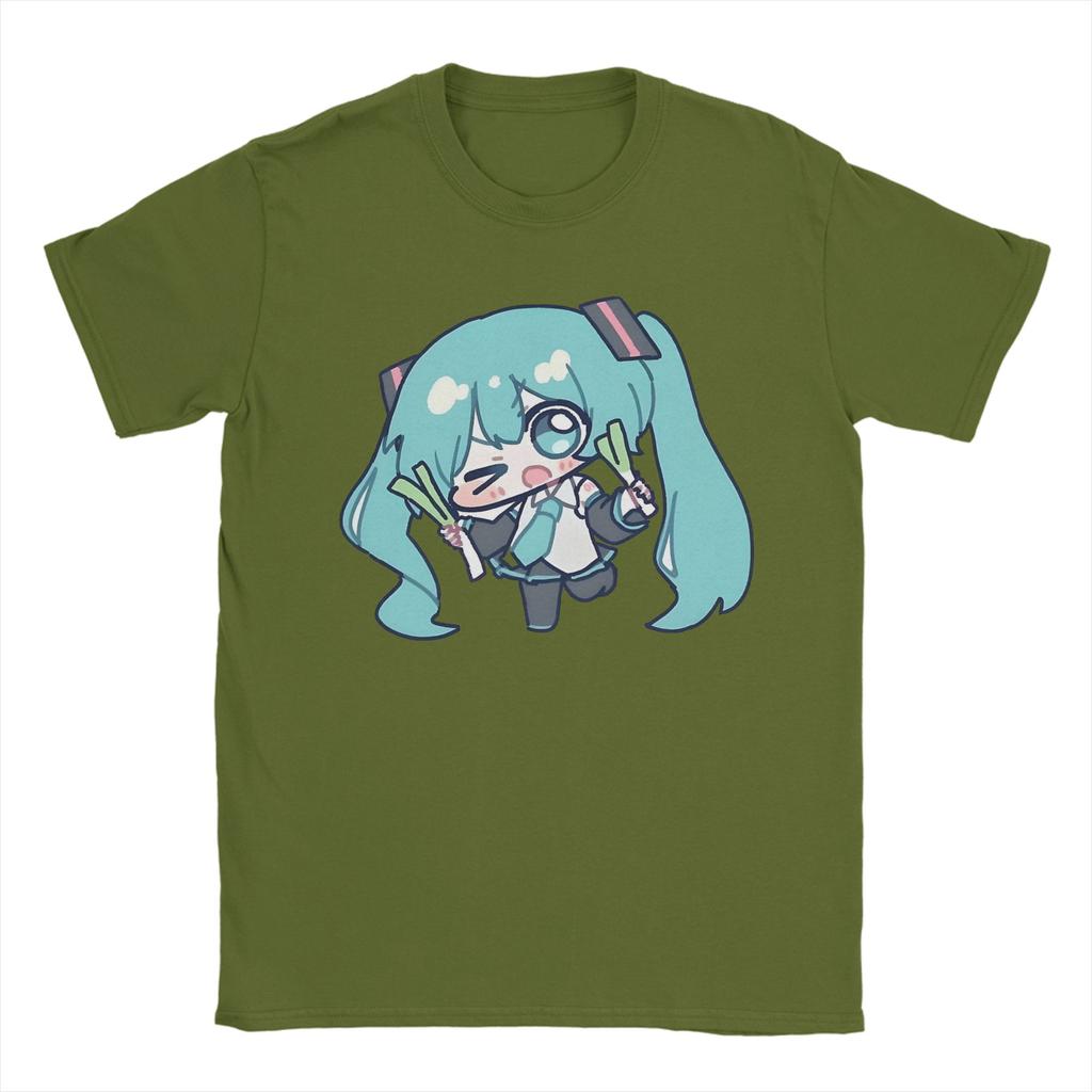 Hatsunes Mikus Vocaloid TShirts for Men Casual Cotton Tee Shirt Round Collar Short Sleeve T Shirts Summer Clothing