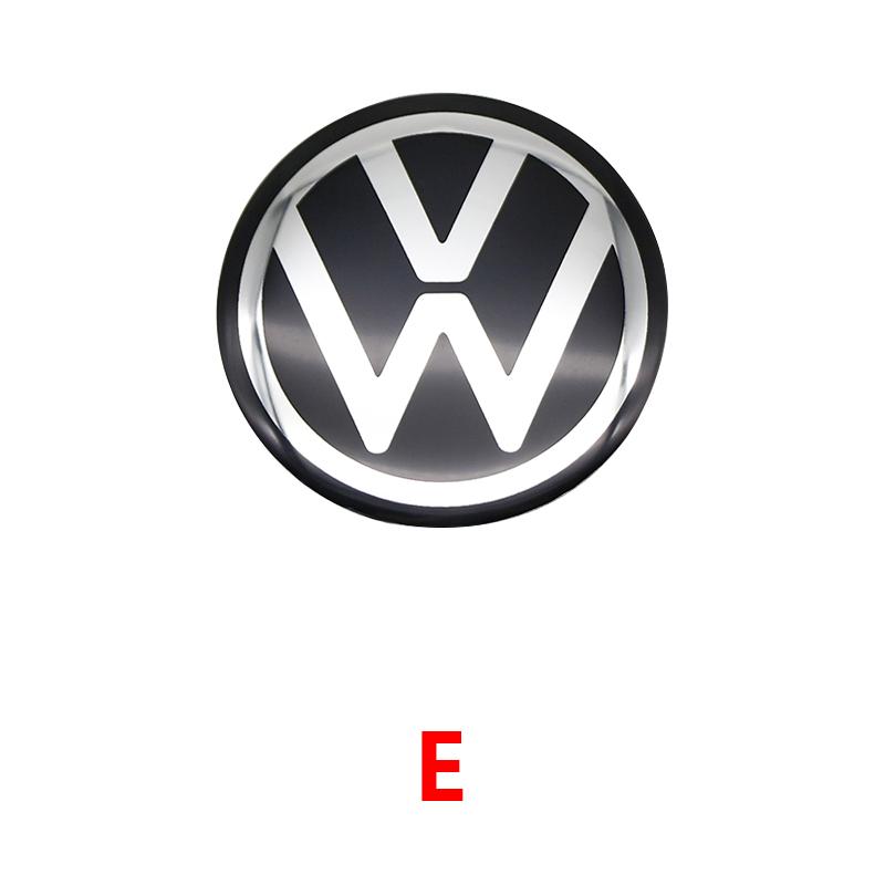 W134W1334Pcs For Volkswagen R-Line R GTI Polo Passat T5 Golf Scirocco 56mm Car Wheel Stickers Center Hub Cap Car Emblem Badge Decal