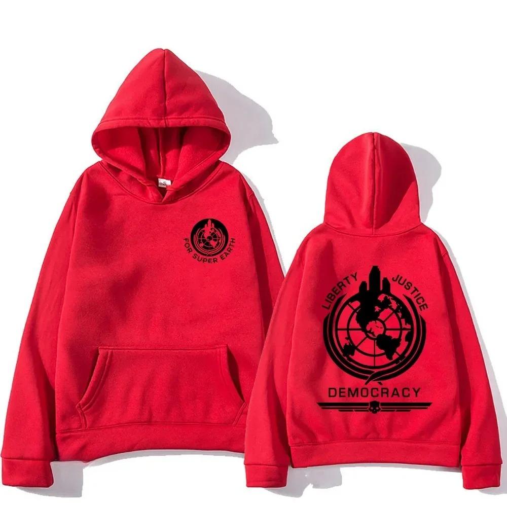 Fun game Hell Diver printed hoodie, casual sports sweatshirt, warm and comfortable pullover, autumn and winter coat