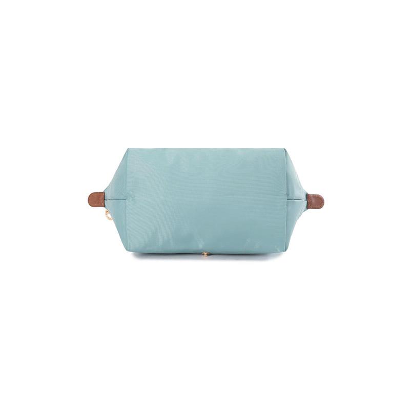 Longchamp Kurzer Griff Faltbare Nylon-Knödeltasche Kleine Damenhandtaschen Eukalyptus-Grün 1621089P93