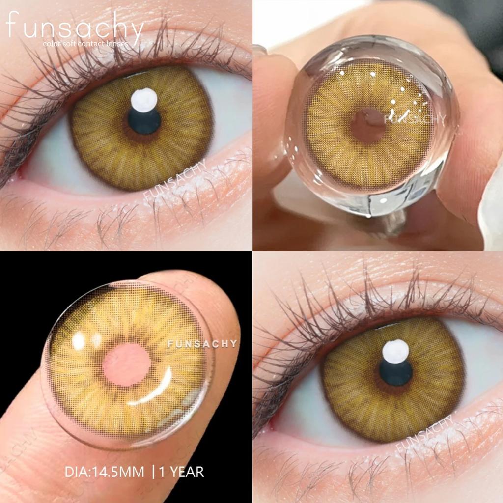 FUNSACHY 2 st Nya Färgglada Kontaktlinser för Ögon Koreansk Stil Mode Linser Y2k Blå Ögonlinser Colorcon Årlig Grå Ögonlins
