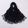 Eyelash Lace Chiffon Scarf With Beads For African Women