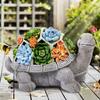 Yousheng Solar Turtle Statue Light, Garden Resin Turtle Succulents Sculpture Solar Light, Outdoor Waterproof Solar Yard Light for Patio Lawn