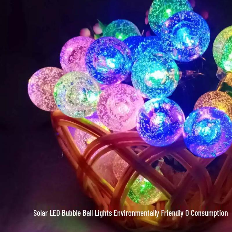 

Top-Selling Super Bright LED Solar String Lights for Outdoor Camping and Ambiance - Bubble Ball Design Battery Steady (1.5m 10 LEDs) різнокольоровий
