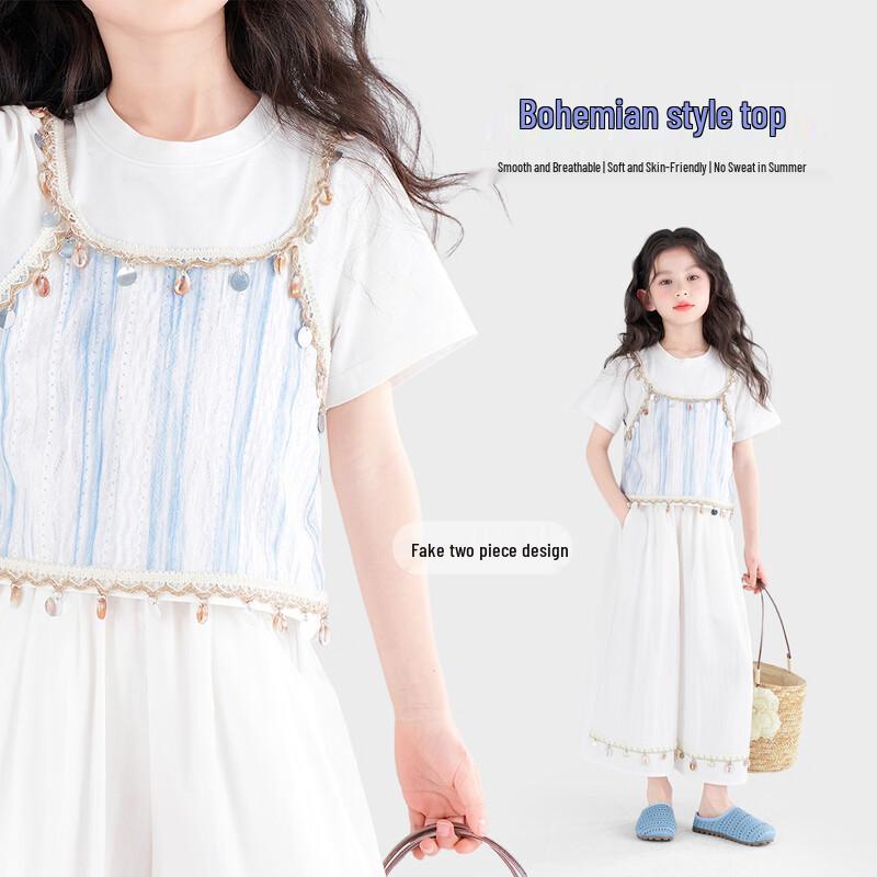 Tutu Elephant Girls  Ethnic Style Short Sleeve T-Shirt 130
