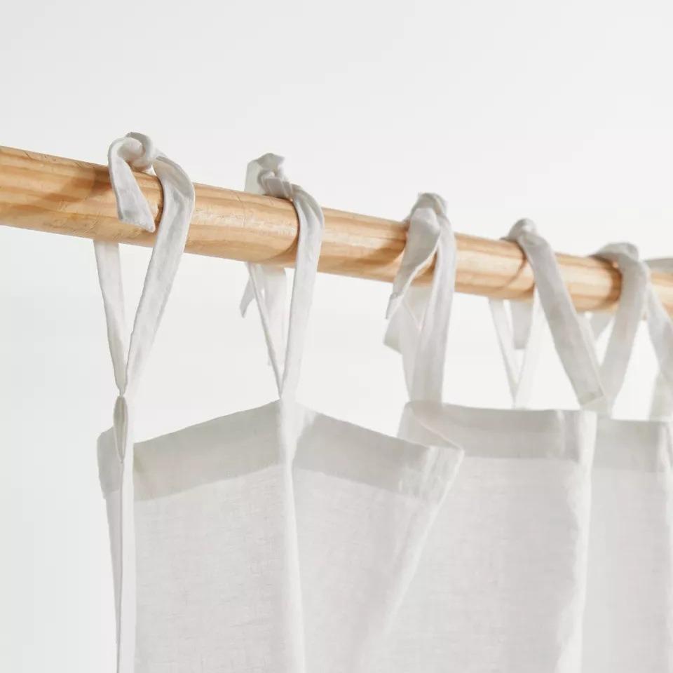Knotted Lanyard Curtains Pure White Cotton Short Curtains Decorative Indoor Cotton American Small Hanging Curtains