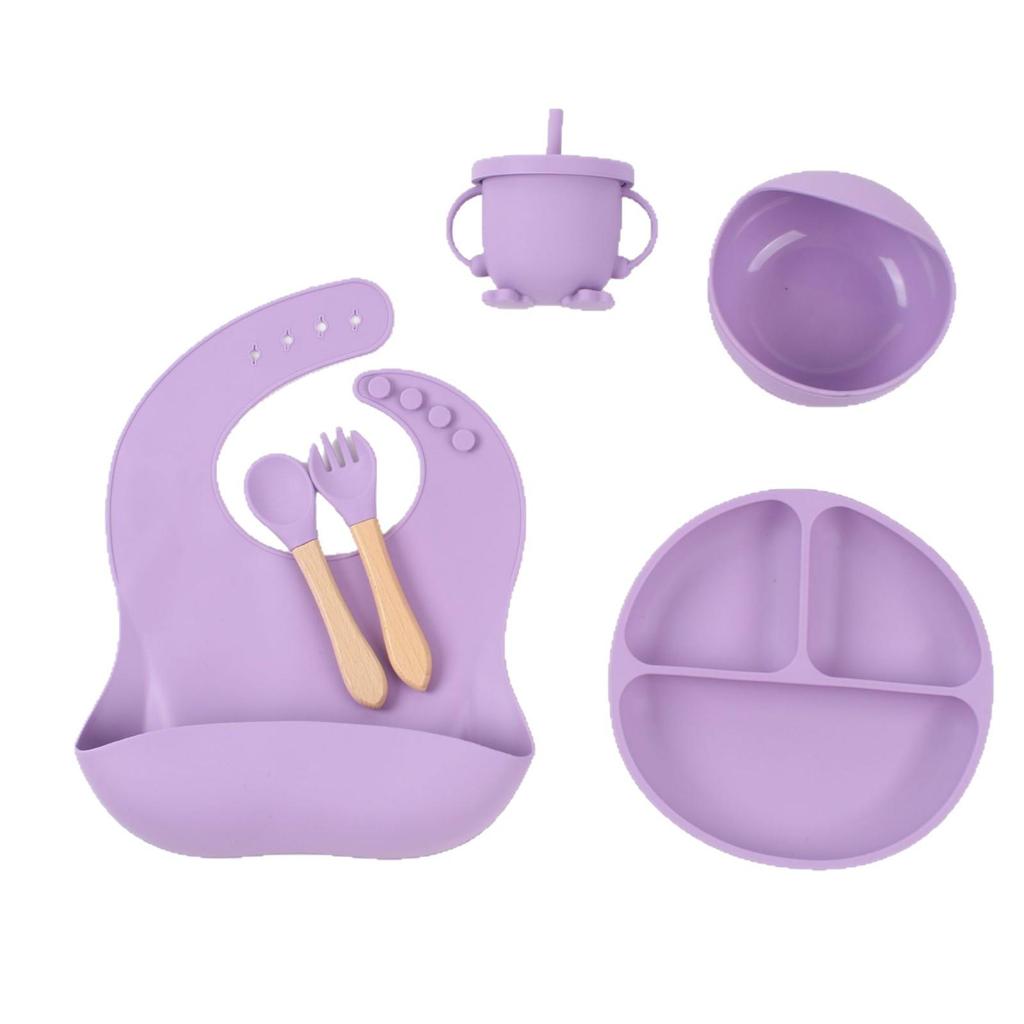 6-Piece Silicone Baby Dinnerware Set - Bowl & Tableware for Children