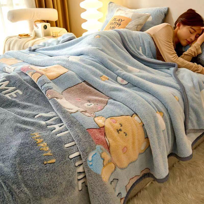 Decke Winter Verdickung Warme Flanell Bett doppelseitige Decke Einzel Schlafzimmer Einfache Bettwäsche Hohe Qualität
