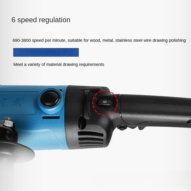 Dongcheng Polishing Machine Wire Drawing Wheel S1N-FF-120 * 100 Wire Drawing Machine Small Portable Stainless Steel Polishing Machine