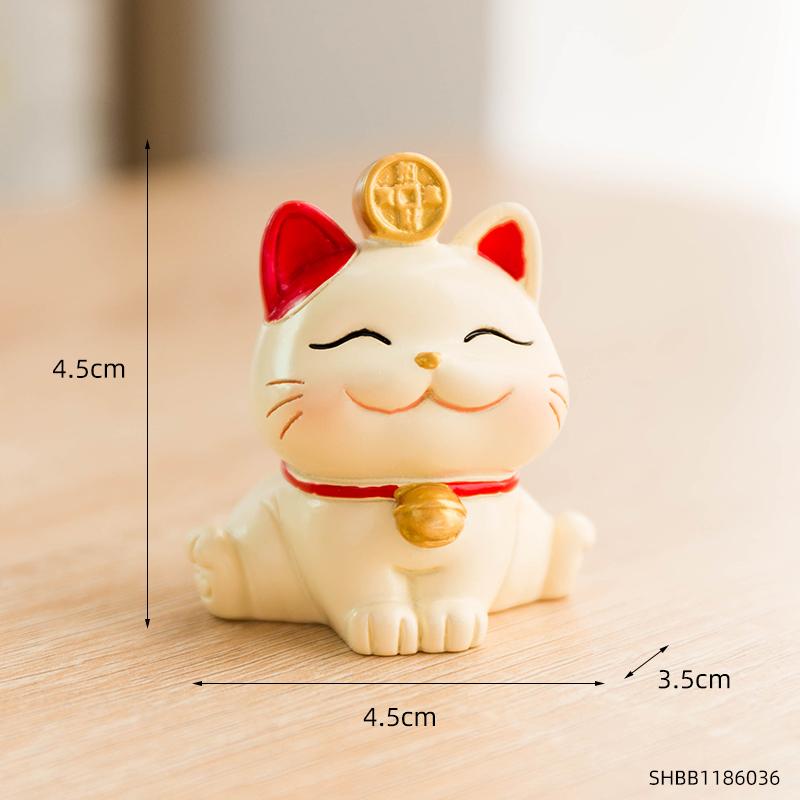 

Украшения из смолы Lucky Cat, креативные поделки с животными, прекрасное украшение для домашнего офиса, милый подарок для детей, приносящий удачу