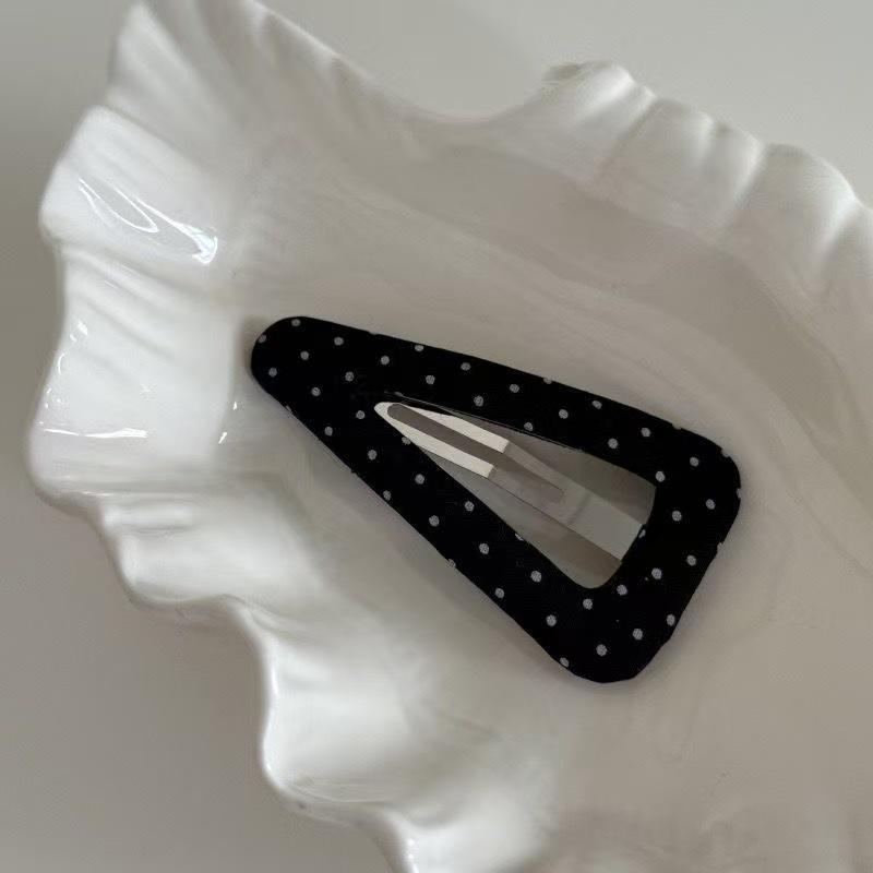 Korean Style Polka Dot Plaid Hair Snap Clip - Versatile Triangle BB Clip & Side Clip Accessories for Women