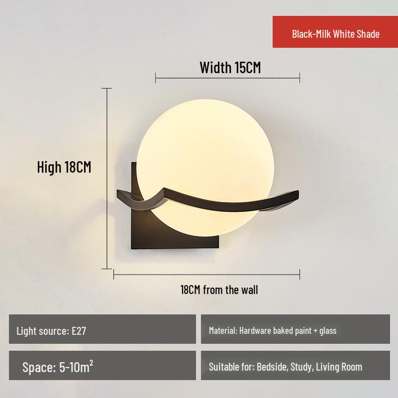 Nordic Style LED Glass Wall Lamp for Bedroom, Hallway & Living Room