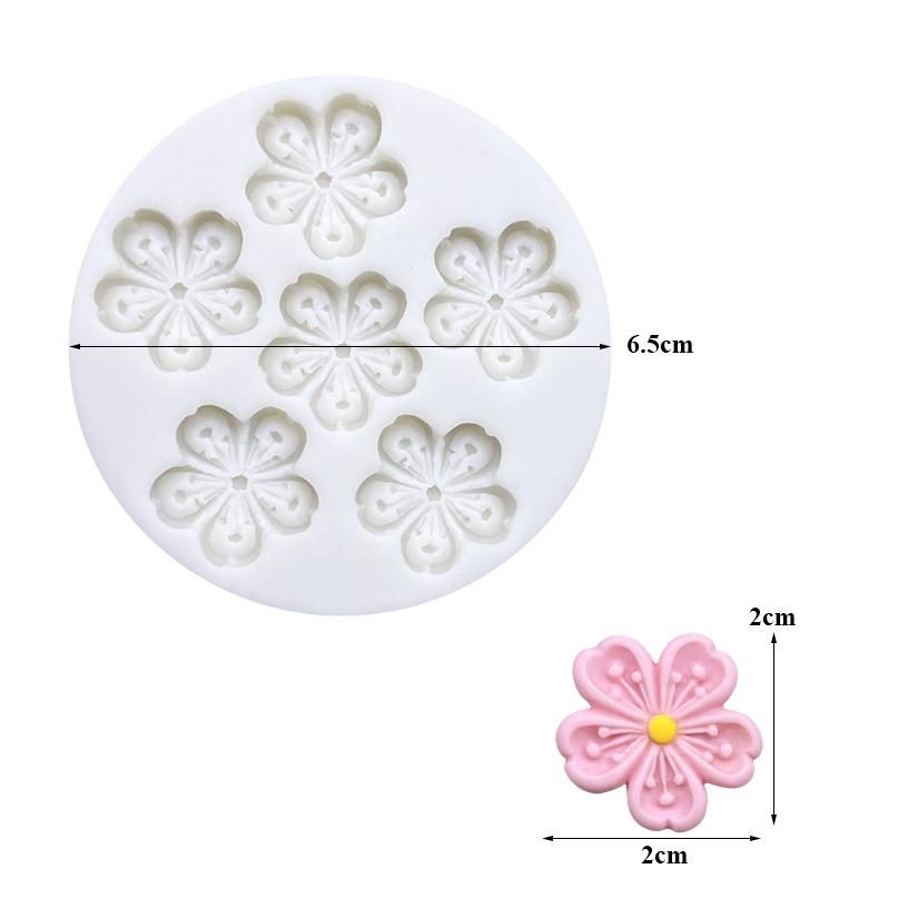 Kvetina Sakura Silikónová forma na výrobu cukrovej živice Nástroje na pečenie košíčkov Forma na pečenie Fondán Pomôcky na zdobenie koláčov