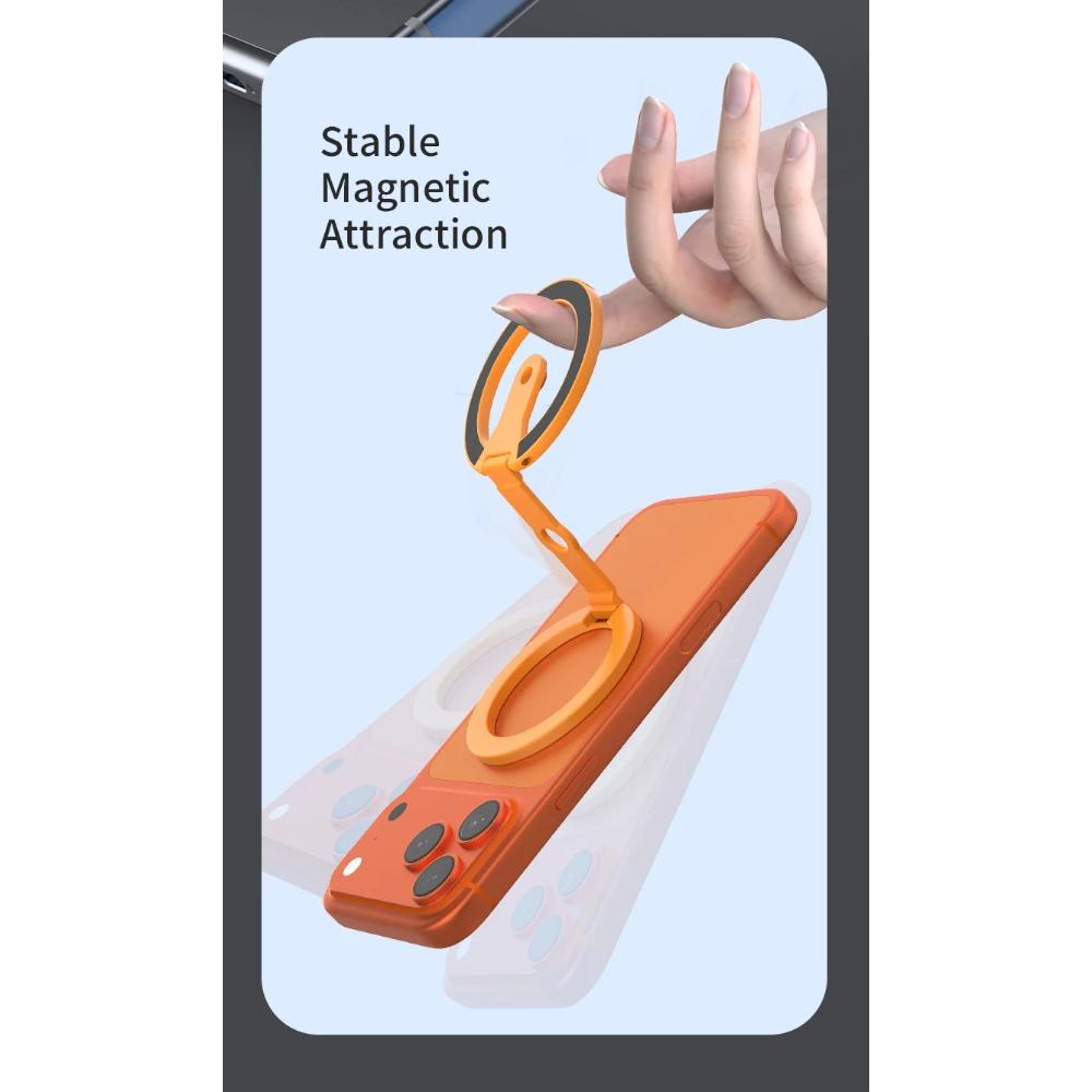 For magsafe Magnetic Phone Holder, Double-sided Magnetic Ring Buckle, Rotating And Folding Metal Stand Support Bracket Grip