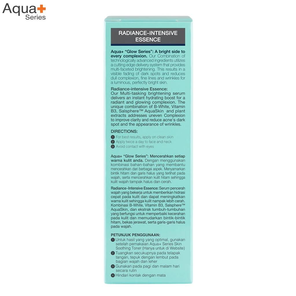 Essence Éclat Intensif Série Aqua+, Booster Hydratant-Lumineux, Teint Éclat, 30 ml.