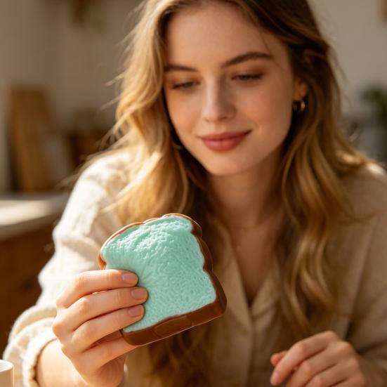 Simulation Toast Squeeze Toy Stress Anxiety Relief Shapeable Bread Sensory Toy Soft Stretchy Simulated Food Pinch Fidget Toy