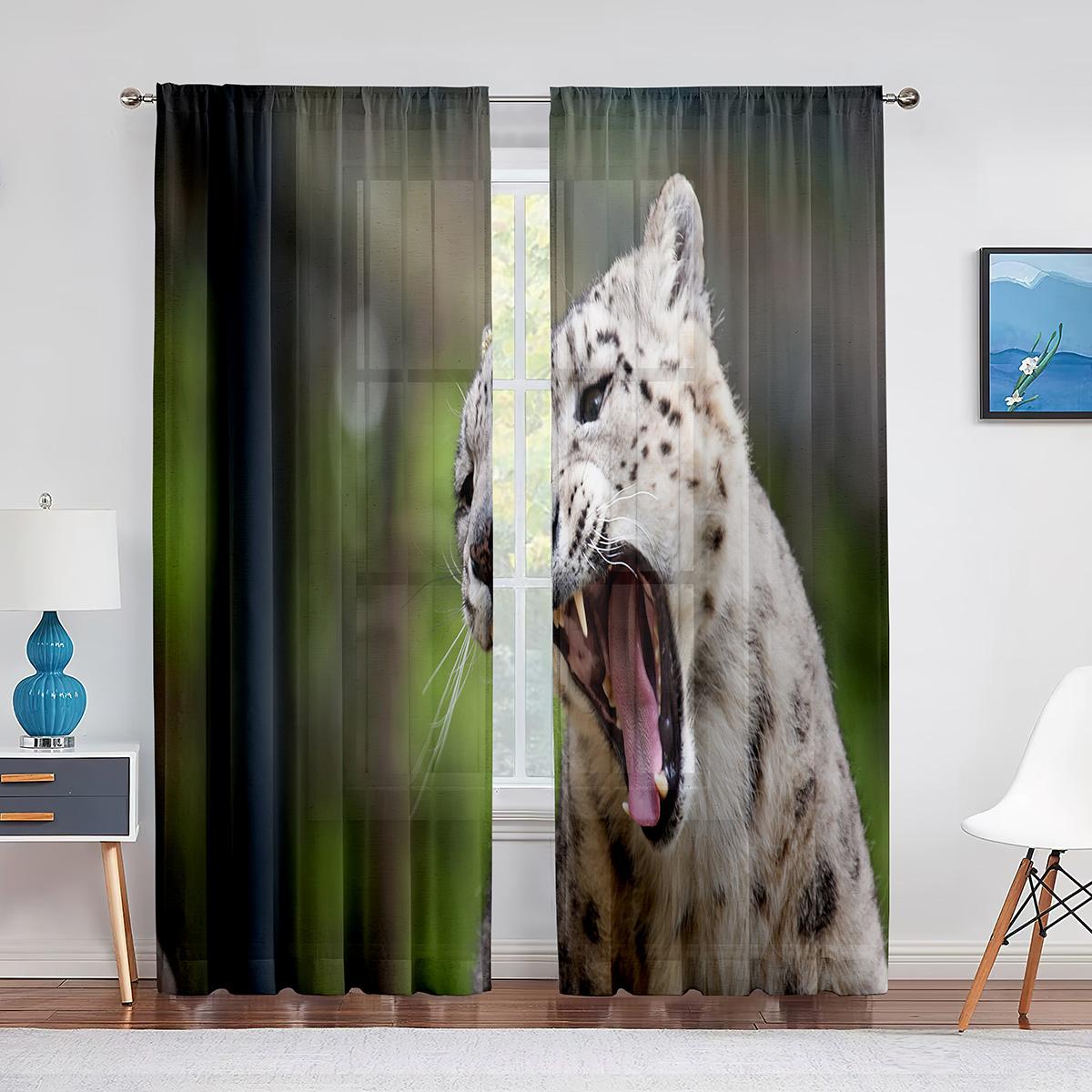 Африканские животные сафари леопард дикая природа гепард прозрачная вуаль шторы — фото 13