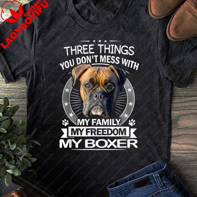 

Boxer Dog Shirt Three Things You Dont Mess with Funny Tee TShirt Gift for Dog Lovers Funny Lovers Mothers Day Women Clothes 3XL