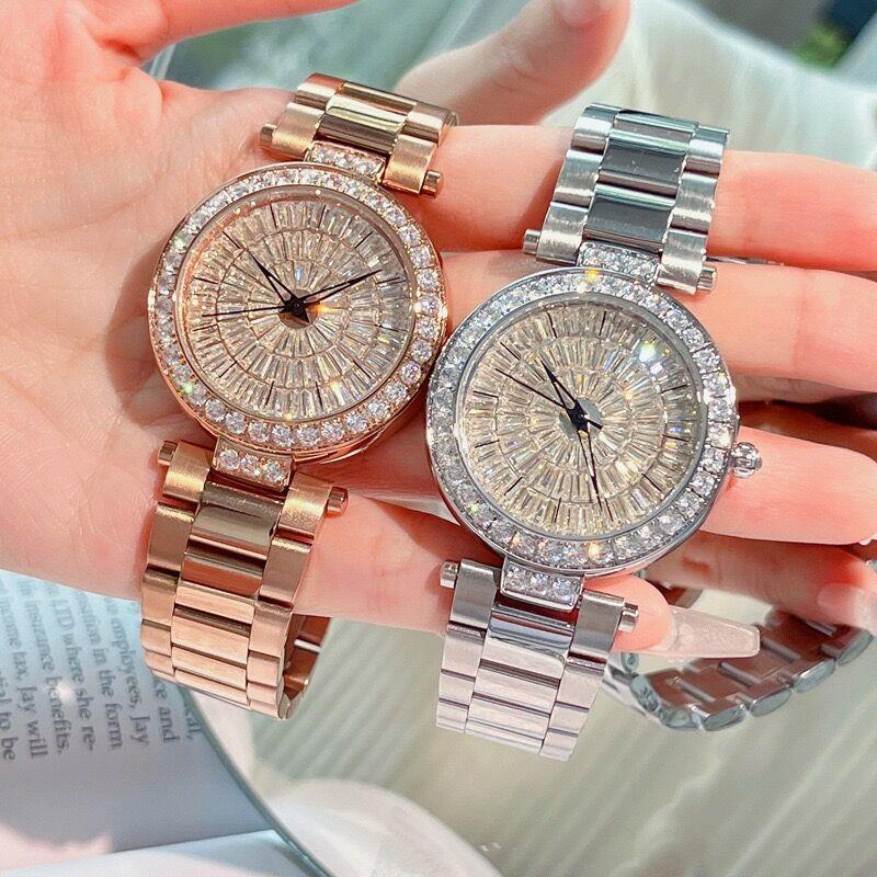9650B Watch Large Dial Ladies Steel Belt Women'S Watch Full Diamond