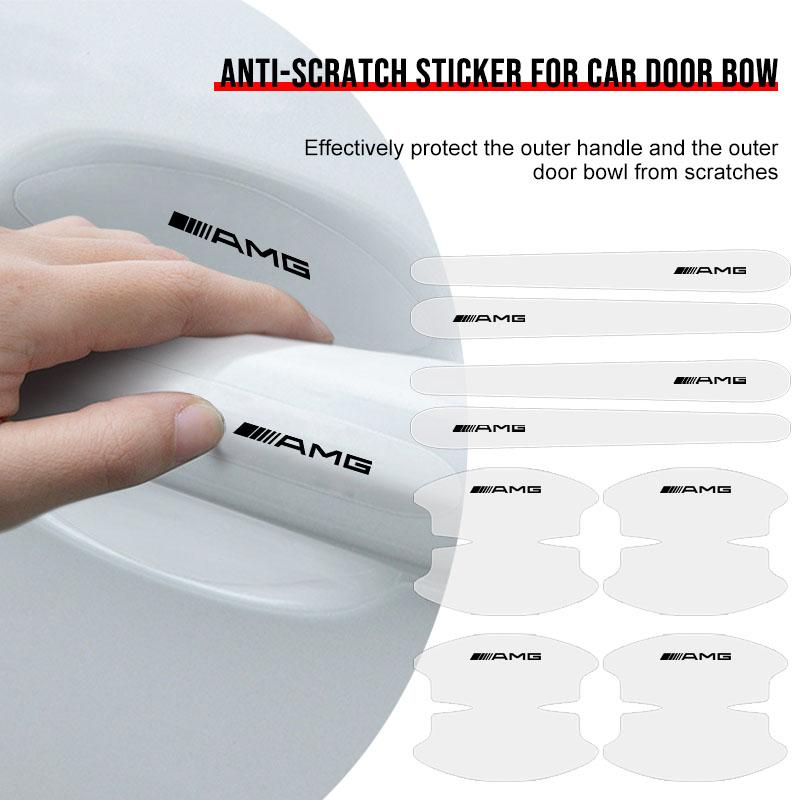 AABIE1 Transparent Car Door Handle Bowl Anti Scratch Protective 3D Caps For Mercedes Benz A300 A200 CLK CLA A180 E220 A300 S300 S350