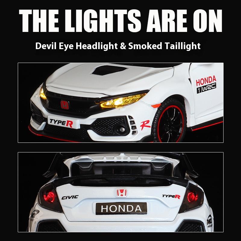 1/32 Honda Civic Type-R Legierungsmodell, Exquisites Desktop-Ornament, Das beste Sammlerstück für Automodell-Enthusiasten, Halloween-Geschenk