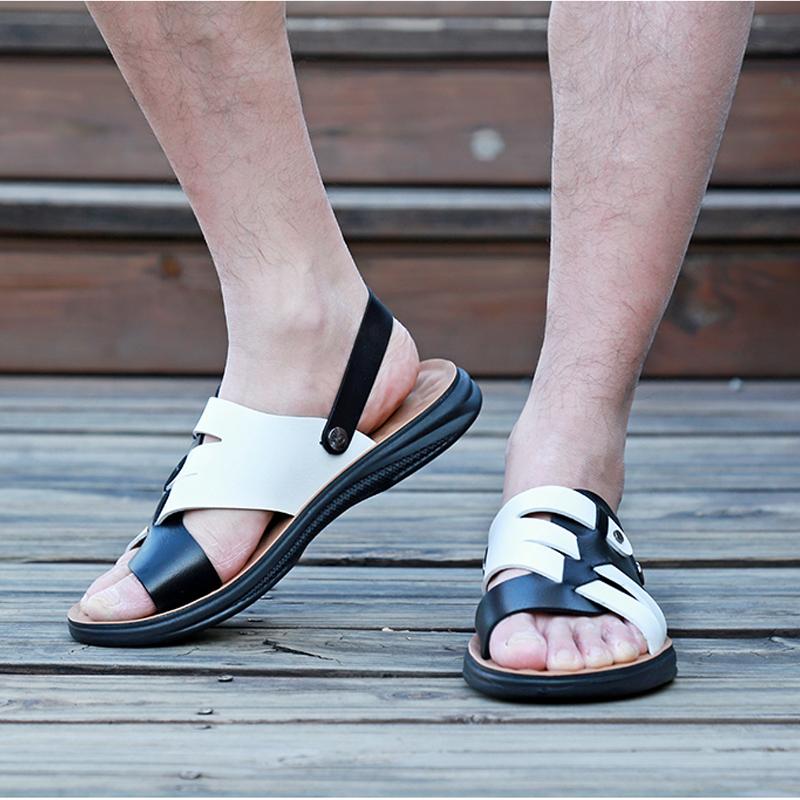 Fashion All-match Dual-Purpose Mens Slippers Quick Dry Wading Aqua Shoes Comfortable Summer Sports Shoes Outdoor Male Sandals Sandaly